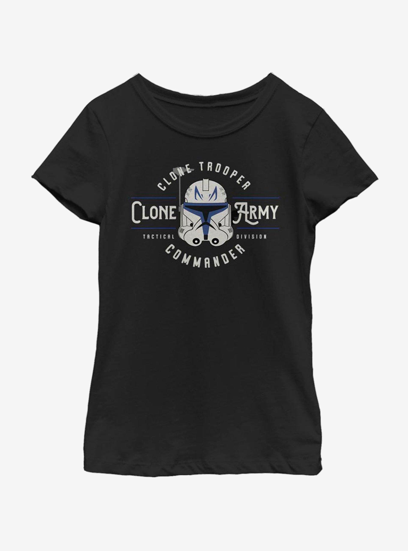 Star Wars: The Clone Wars Clone Army Emblem Youth Girls T-Shirt, BLACK, hi-res