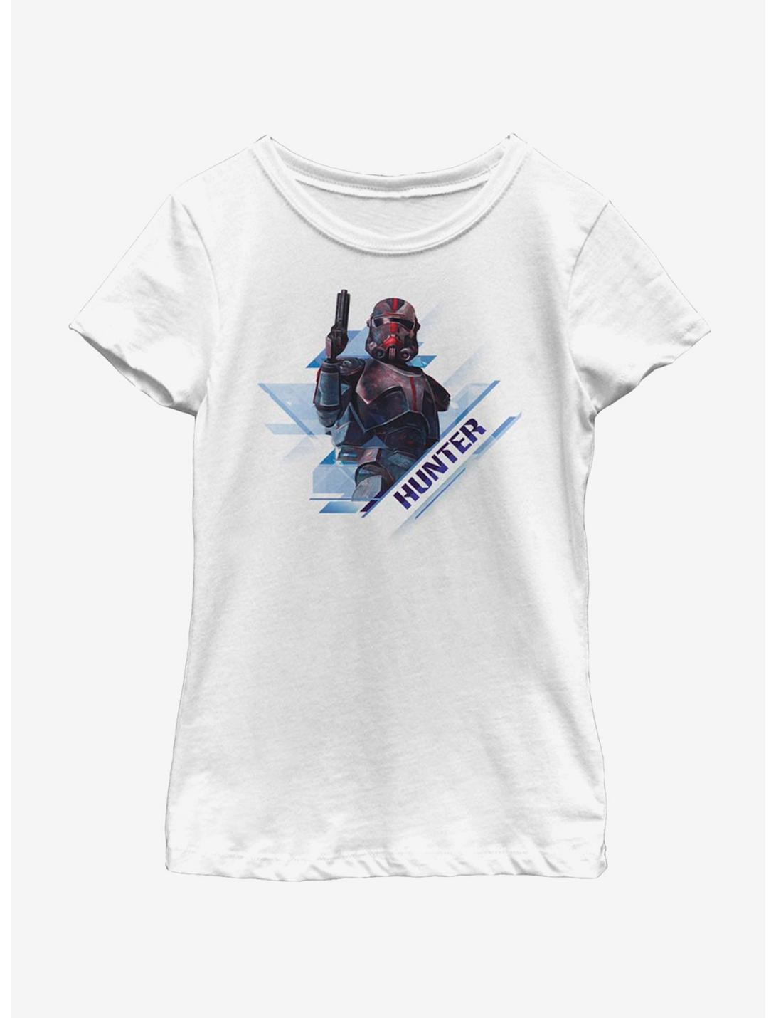 Star Wars: The Clone Wars Hunter Angled Youth Girls T-Shirt, WHITE, hi-res