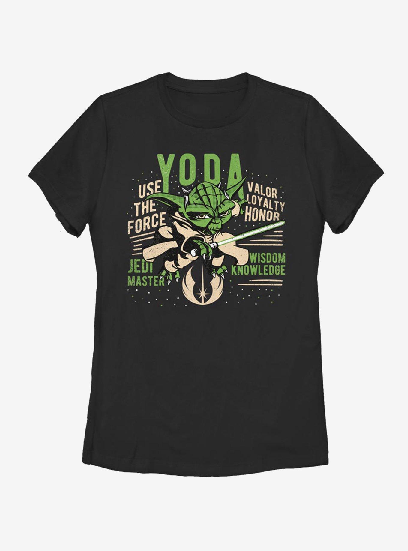 Star Wars: The Clone Wars Yoda Womens T-Shirt, BLACK, hi-res