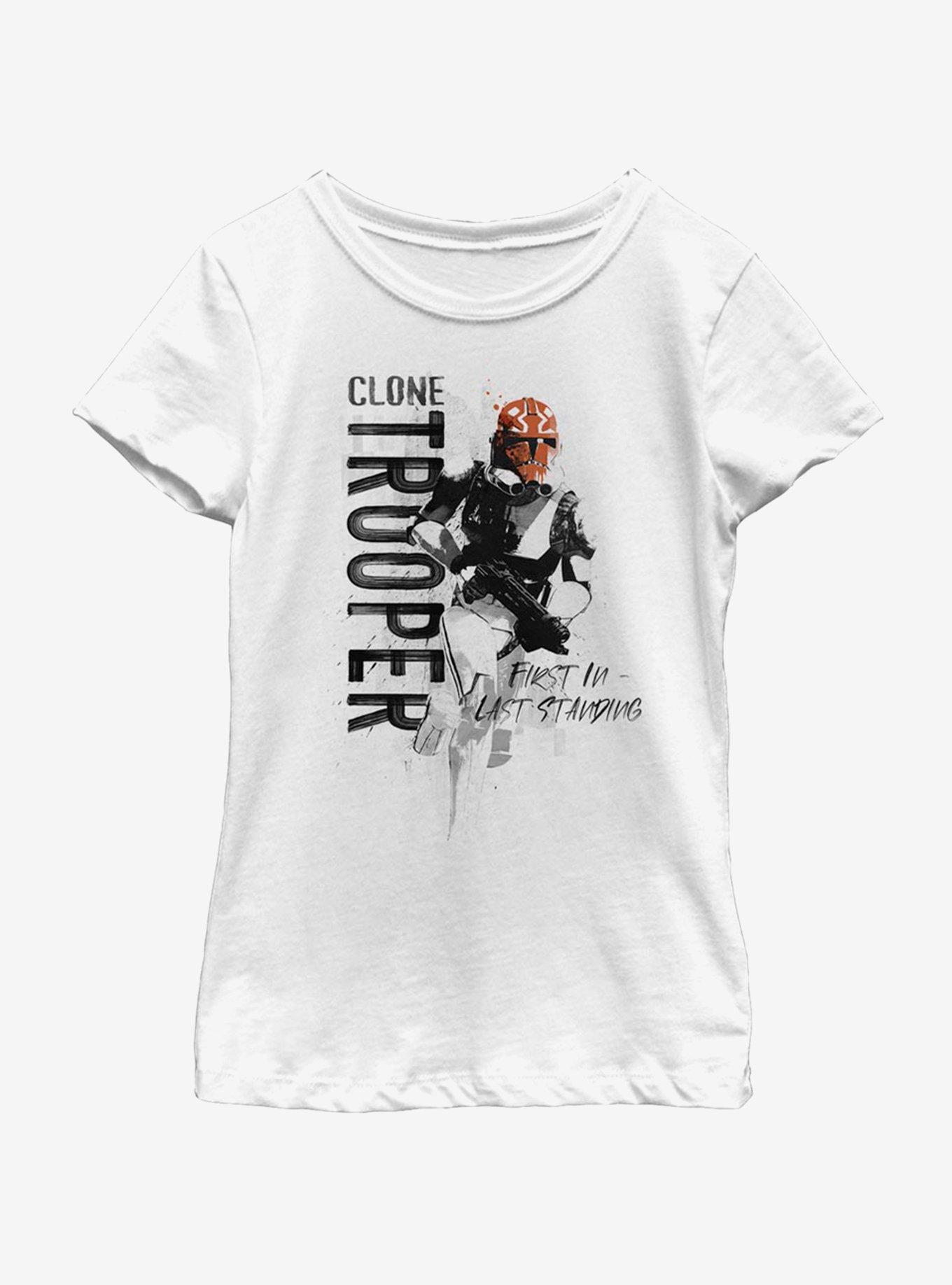 Star Wars: The Clone Wars Trooper Running Youth Girls T-Shirt, WHITE, hi-res