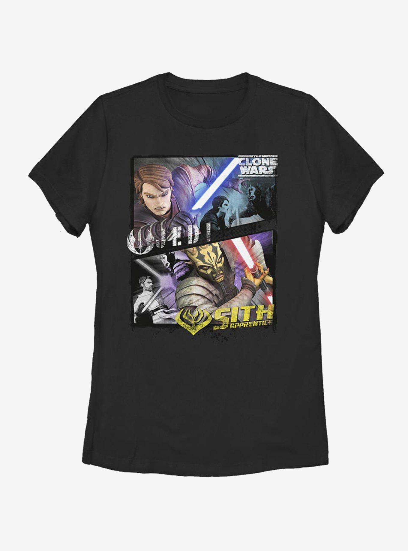 Star Wars: The Clone Wars Bad Side Panel Womens T-Shirt, BLACK, hi-res