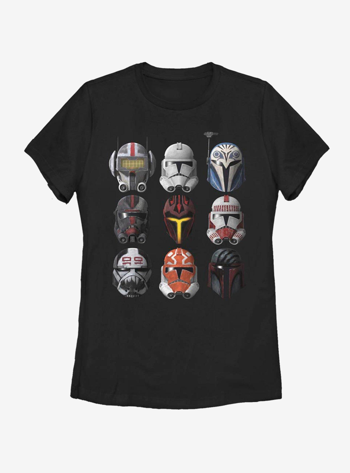 Star Wars: The Clone Wars Clone Helmets Womens T-Shirt, BLACK, hi-res