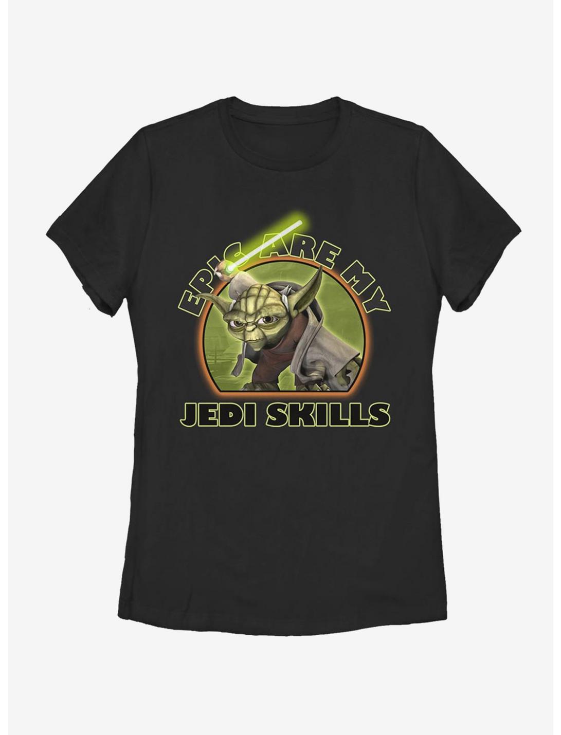 Star Wars: The Clone Wars Yoda Jedi Skills Womens T-Shirt, BLACK, hi-res