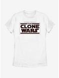 Plus Size Star Wars: The Clone Wars Logo Womens T-Shirt, WHITE, hi-res