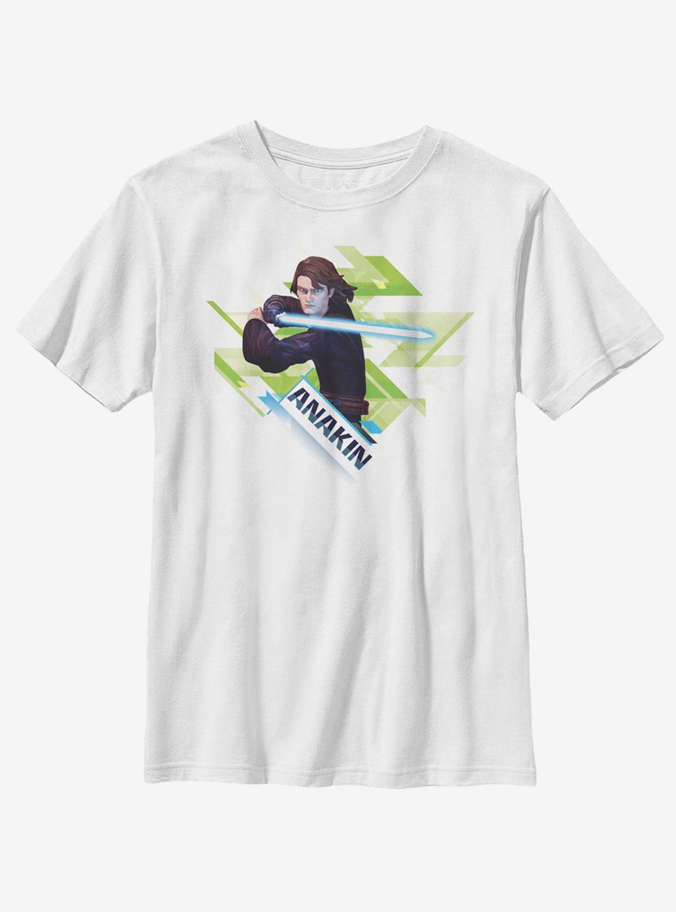 Star Wars: The Clone Wars Anakin Angled Youth T-Shirt, WHITE, hi-res