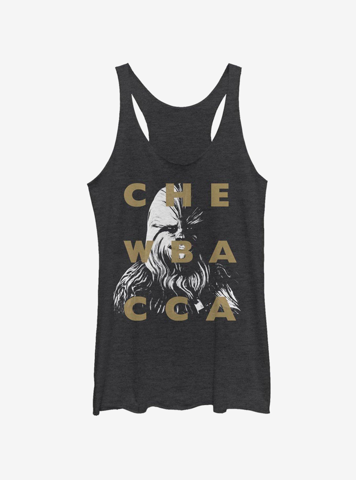 Star Wars: The Clone Wars Chewbacca Text Womens Tank Top, BLK HTR, hi-res