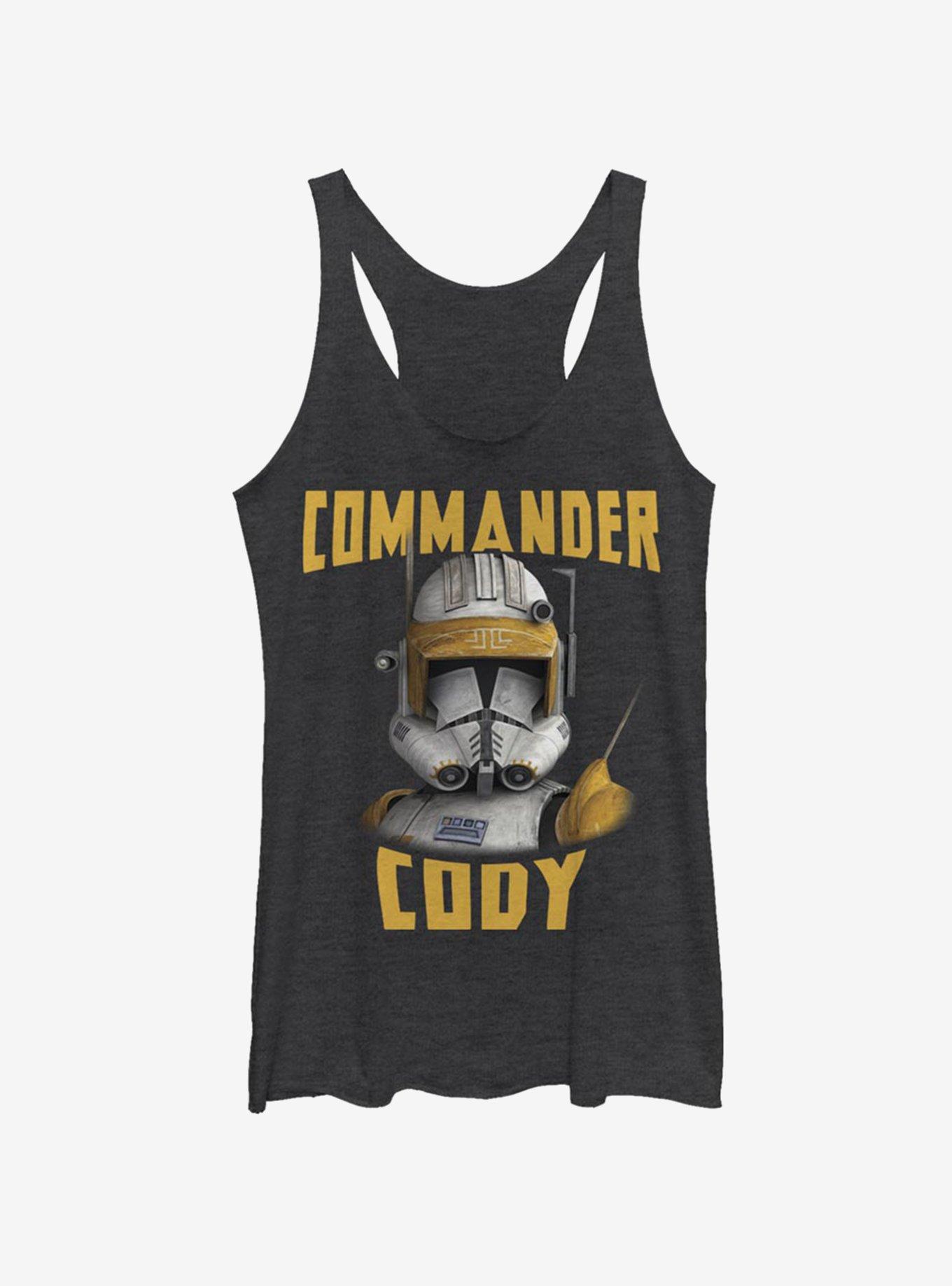 Star Wars: The Clone Wars Commander Cody Helmet Womens Tank Top, BLK HTR, hi-res