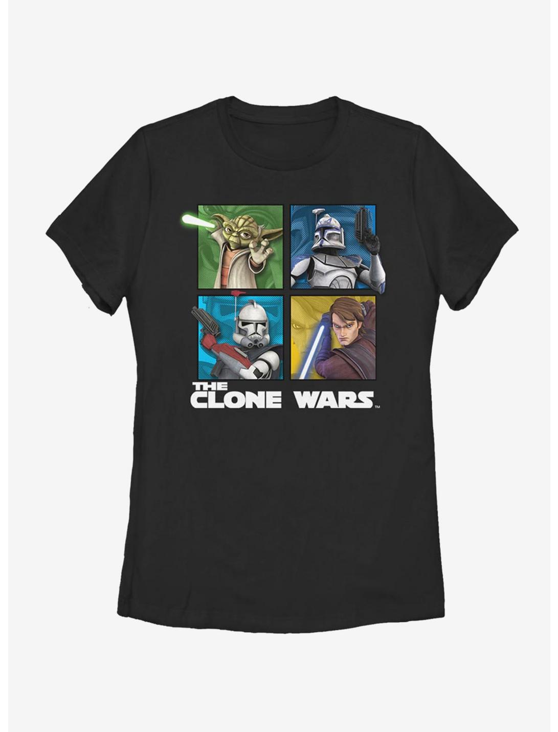 Star Wars: The Clone Wars Panel Four Womens T-Shirt, BLACK, hi-res
