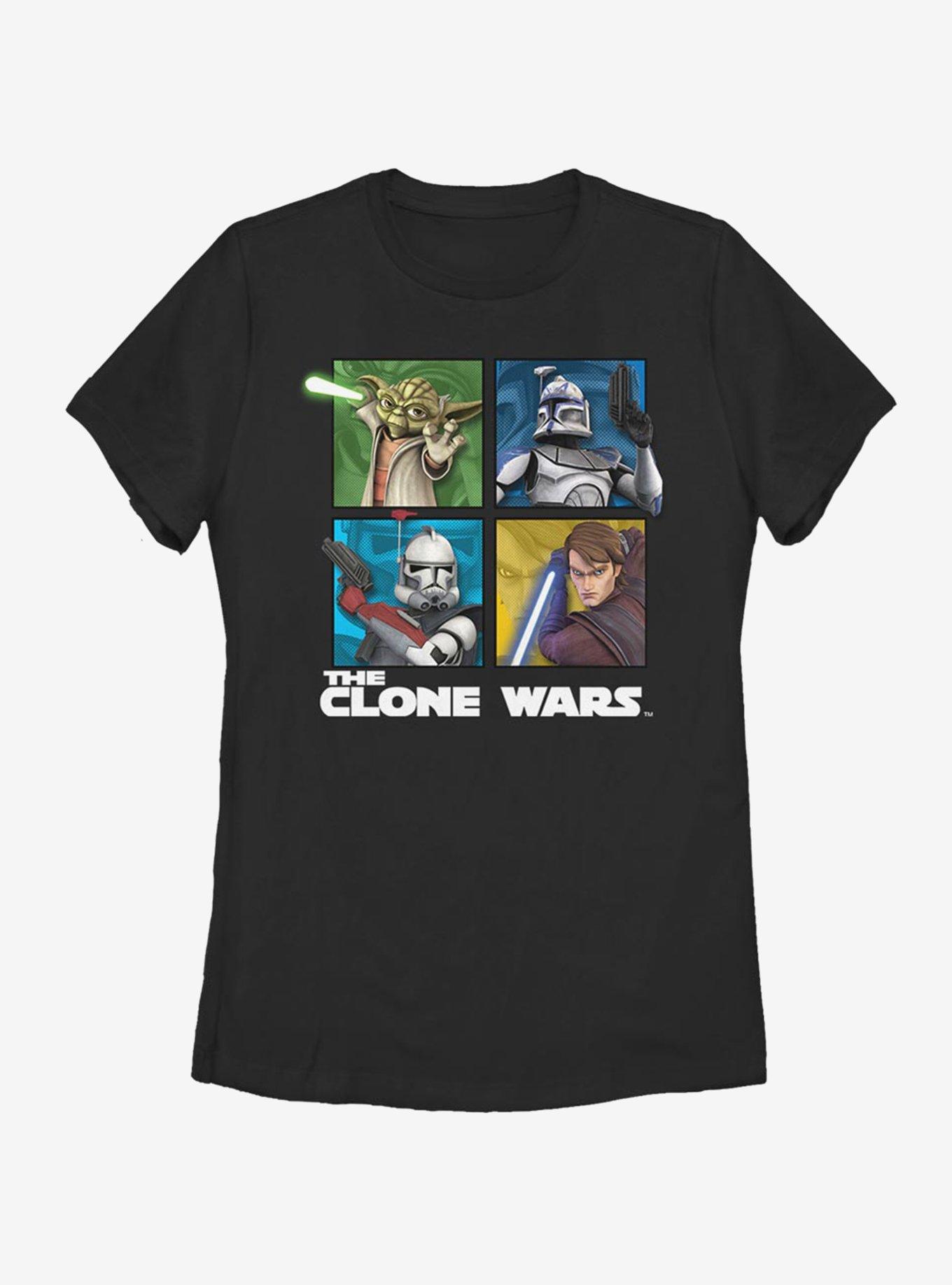 Star Wars: The Clone Wars Panel Four Womens T-Shirt, BLACK, hi-res