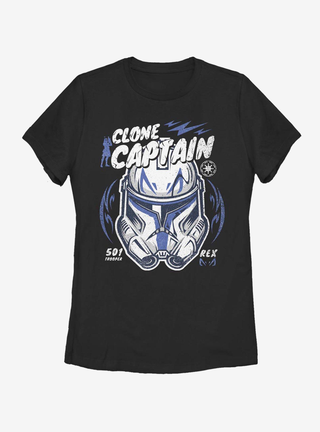 Star Wars: The Clone Wars Captain Rex Womens T-Shirt, BLACK, hi-res