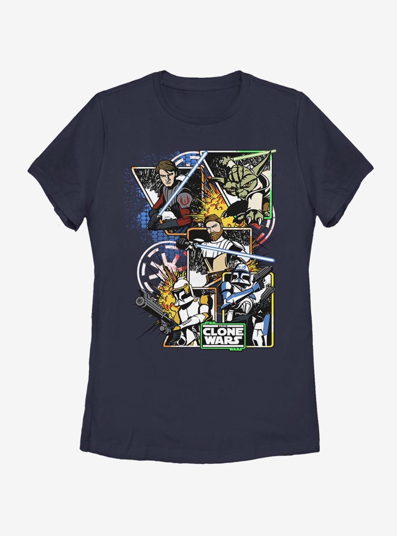 Star Wars: The Clone Wars Great Power Womens T-Shirt, NAVY, hi-res