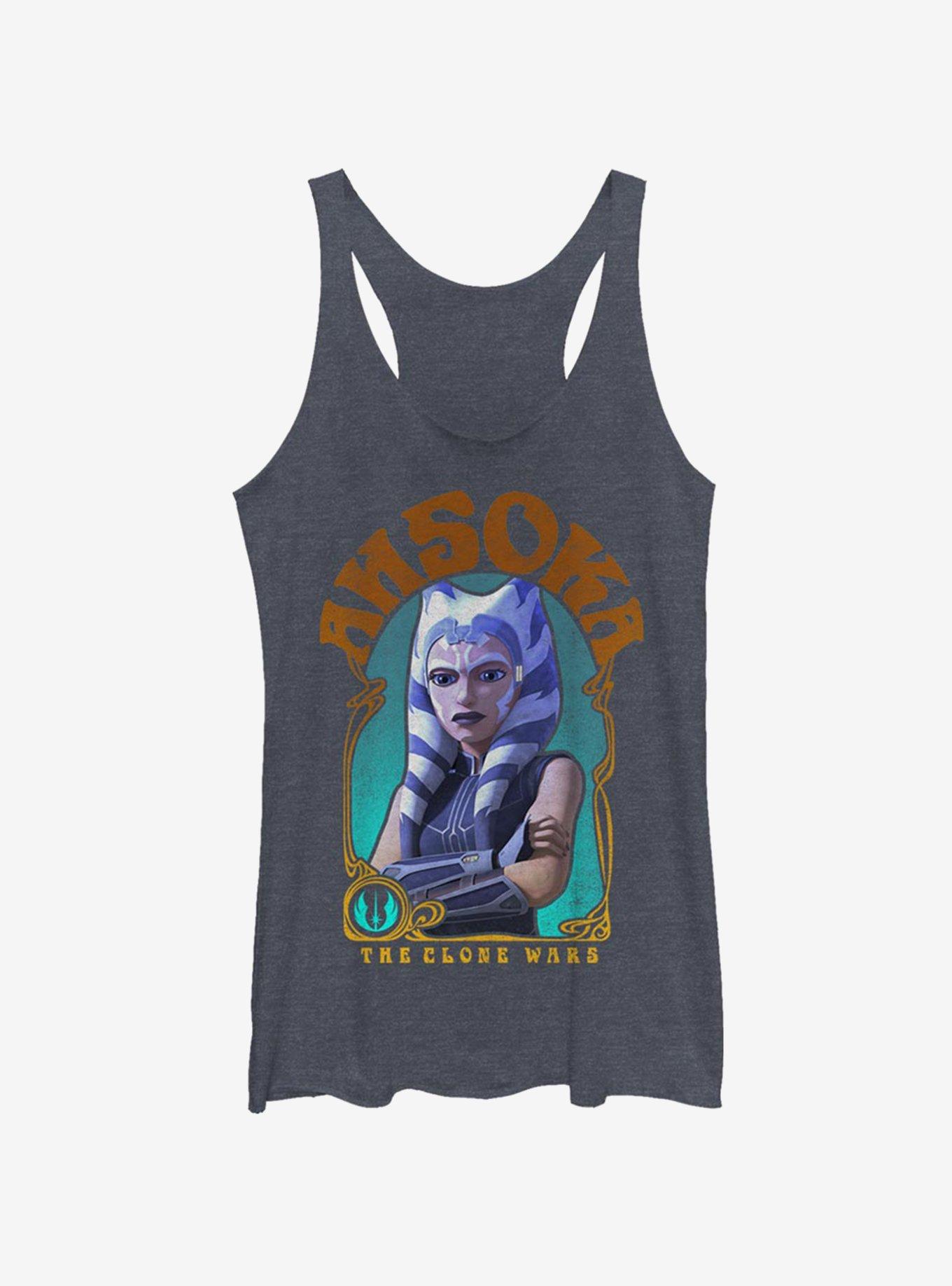 Star Wars: The Clone Wars Ahsoka Nouveau Womens Tank Top, NAVY HTR, hi-res