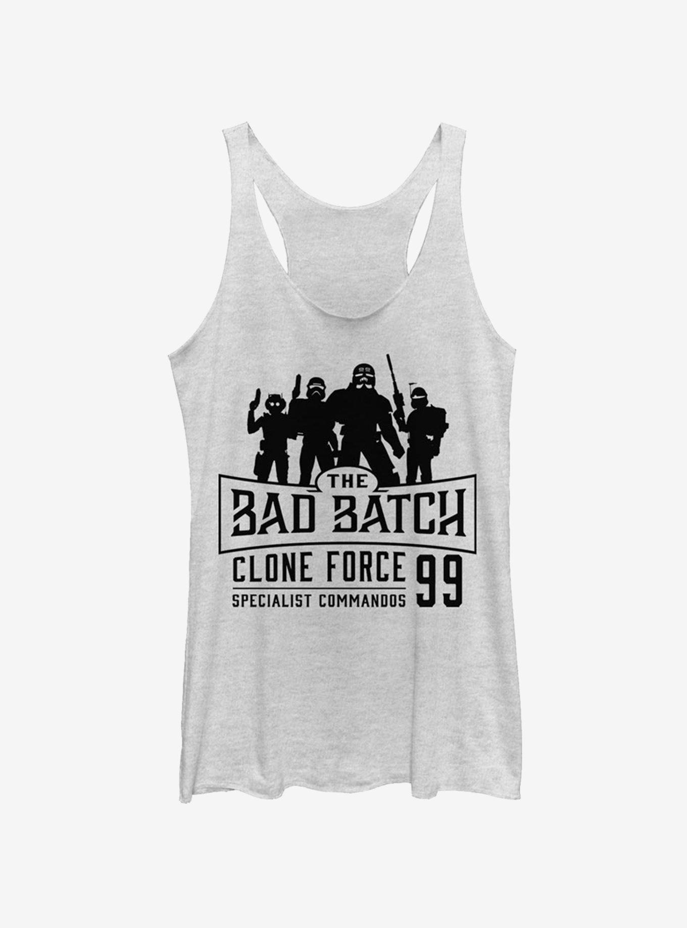 Star Wars: The Clone Wars Bad Batch Emblem Womens Tank Top, WHITE HTR, hi-res