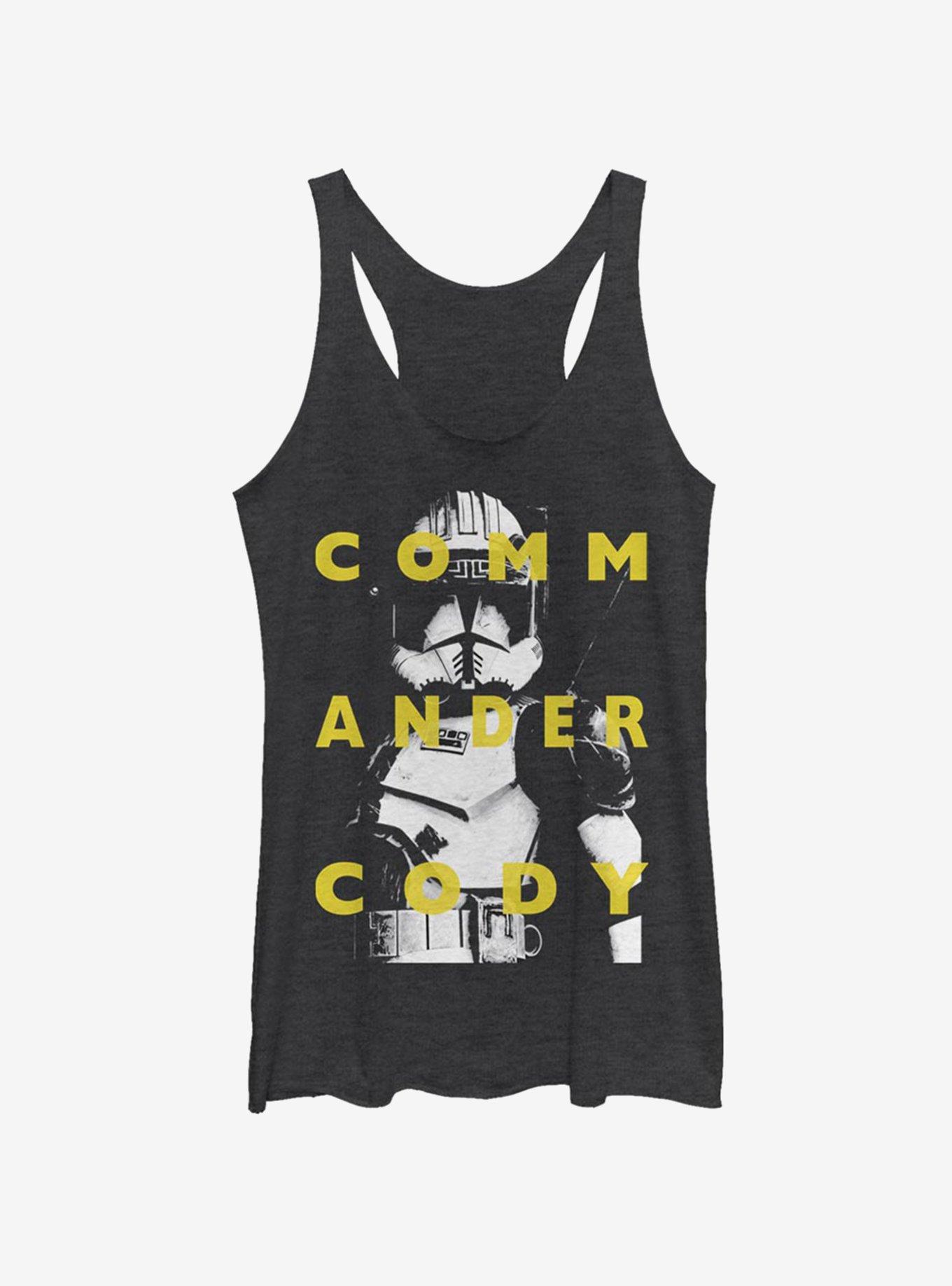Star Wars: The Clone Wars Commander Cody Text Womens Tank Top, BLK HTR, hi-res