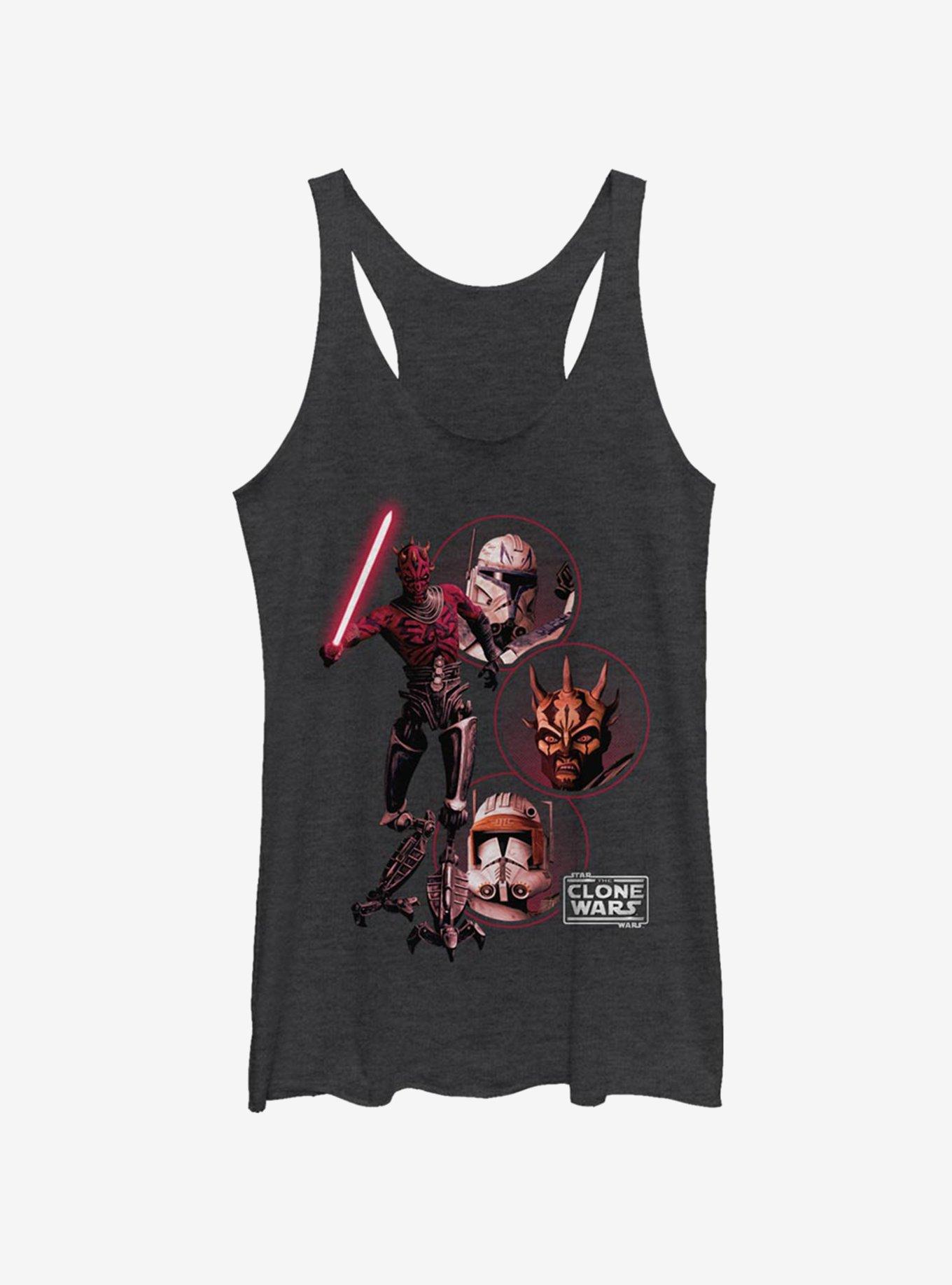 Star Wars: The Clone Wars Darkside Group Womens Tank Top, BLK HTR, hi-res