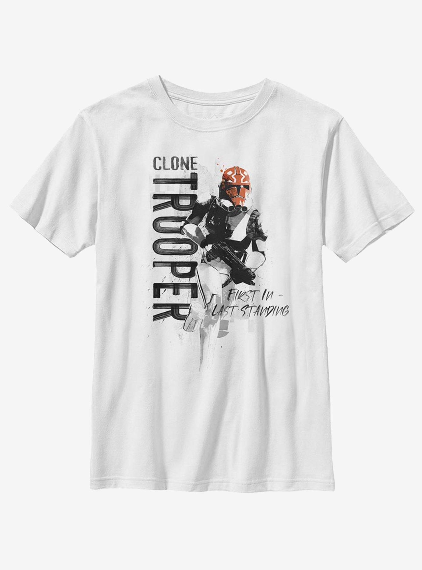 Star Wars: The Clone Wars Trooper Running Youth T-Shirt, WHITE, hi-res