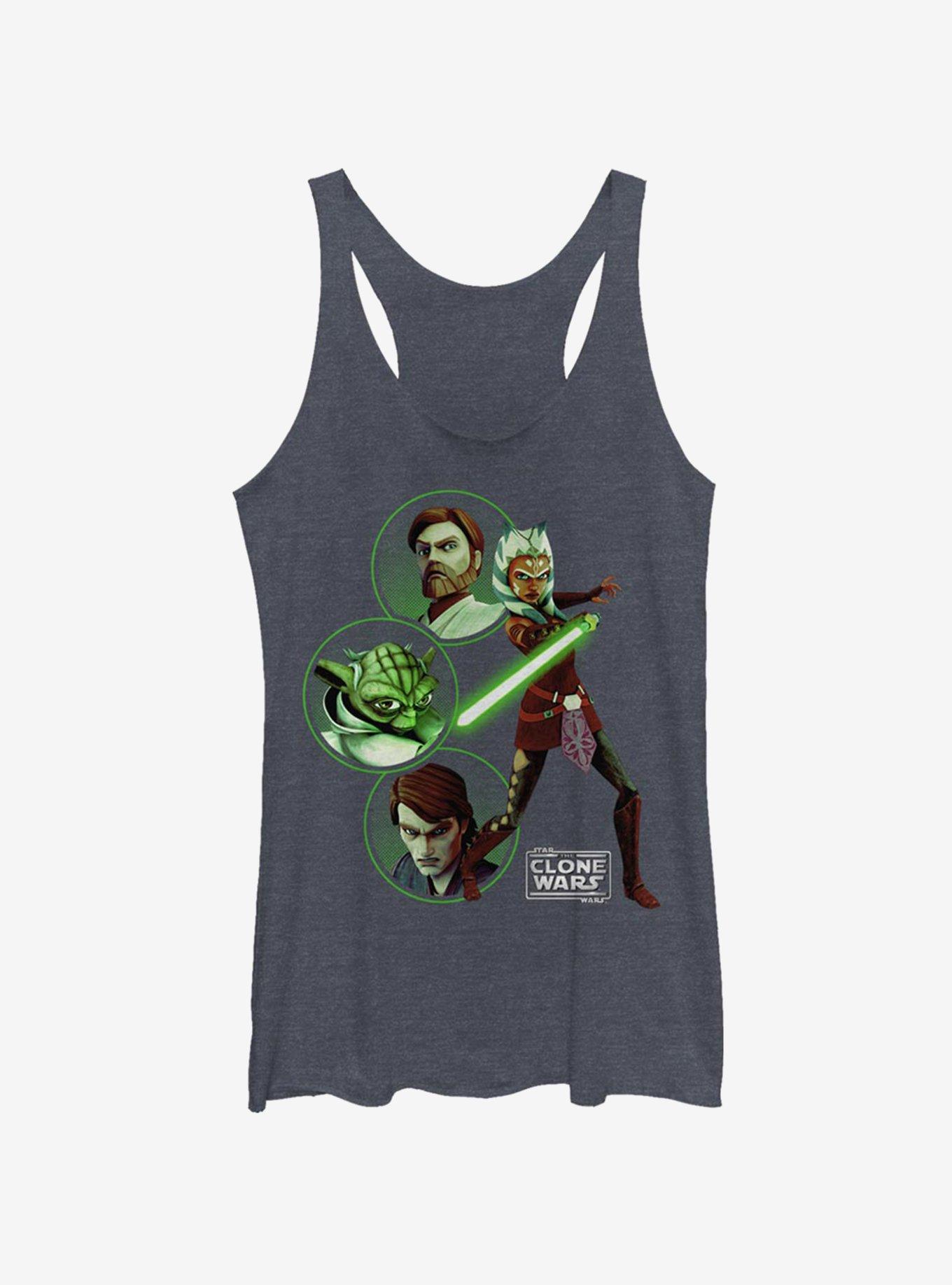 Star Wars: The Clone Wars Ahsoka Light Side Group Womens Tank Top, NAVY HTR, hi-res