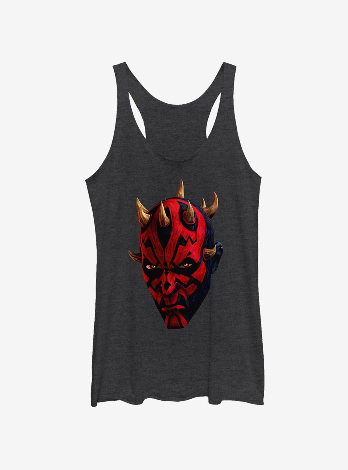 Star Wars: The Clone Wars Maul Face Womens Tank Top, BLK HTR, hi-res