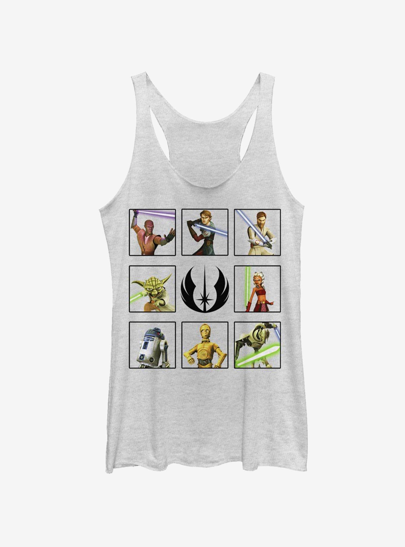 Star Wars: The Clone Wars Box Up Womens Tank Top, WHITE HTR, hi-res