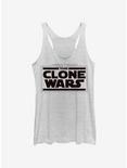 Star Wars: The Clone Wars Logo Womens Tank Top, WHITE HTR, hi-res