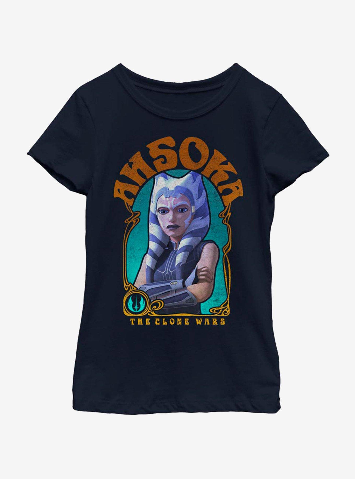 Star Wars: The Clone Wars Ahsoka Nouveau Youth Girls T-Shirt, NAVY, hi-res