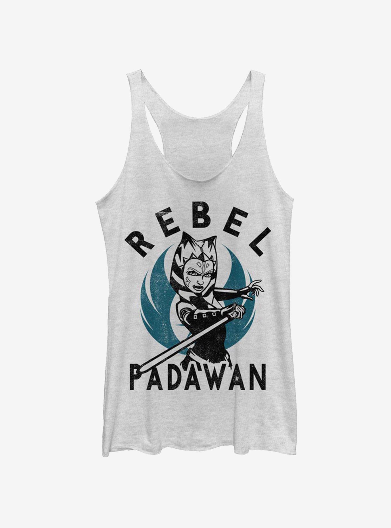 Star Wars: The Clone Wars Ahsoka Rebel Padawan Womens Tank Top, WHITE HTR, hi-res