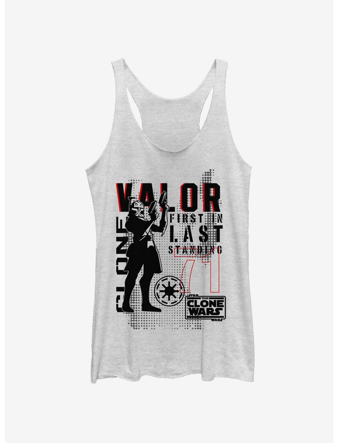 Plus Size Star Wars: The Clone Wars Valor Troop Womens Tank Top, WHITE HTR, hi-res