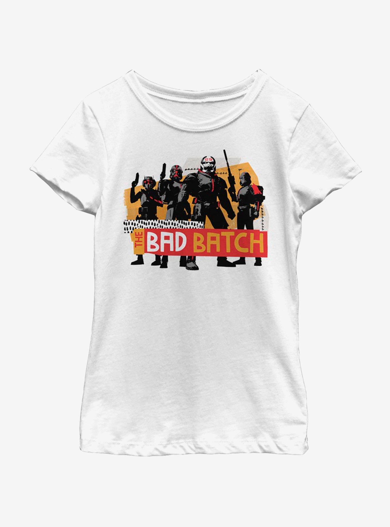 Star Wars: The Clone Wars Bad Batch Youth Girls T-Shirt, WHITE, hi-res