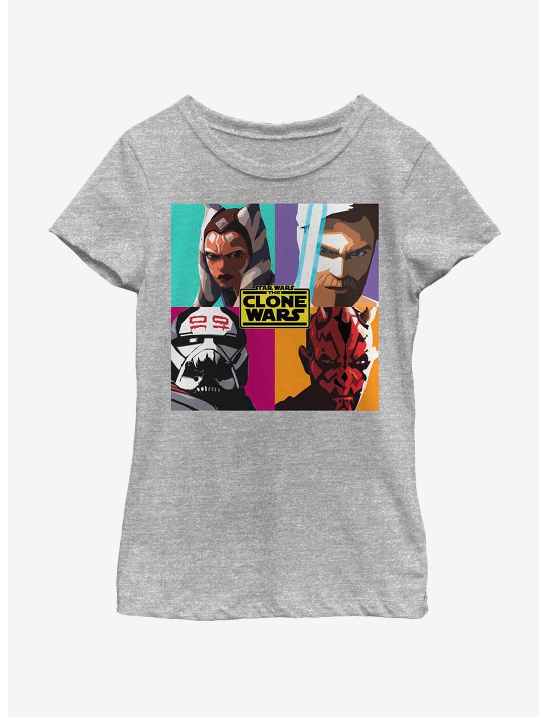 Star Wars: The Clone Wars Ahsoka Heroes Pop Art Youth Girls T-Shirt, ATH HTR, hi-res