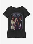 Star Wars: The Clone Wars Ahsoka Hero Group Shot Youth Girls T-Shirt, BLACK, hi-res