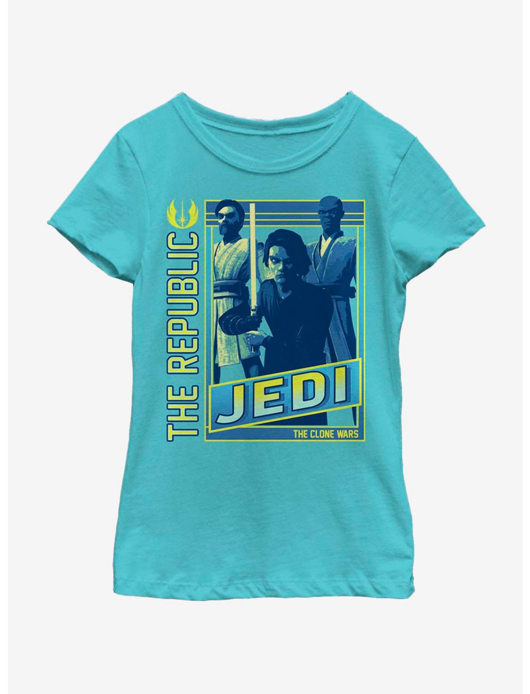 Plus Size Star Wars: The Clone Wars Jedi Group Youth Girls T-Shirt, TAHI BLUE, hi-res