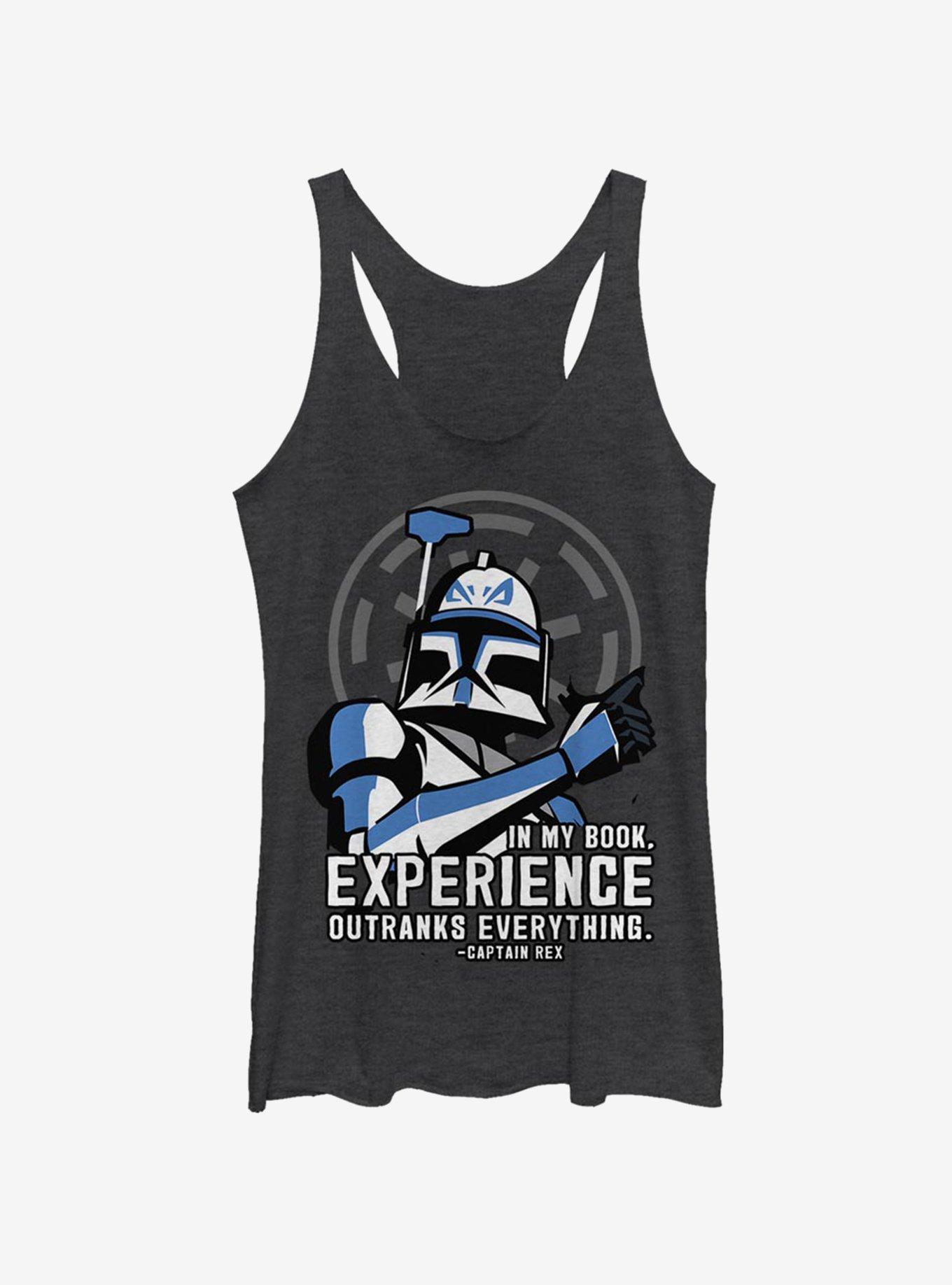 Star Wars: The Clone Wars Outranks Everything Womens Tank Top, BLK HTR, hi-res