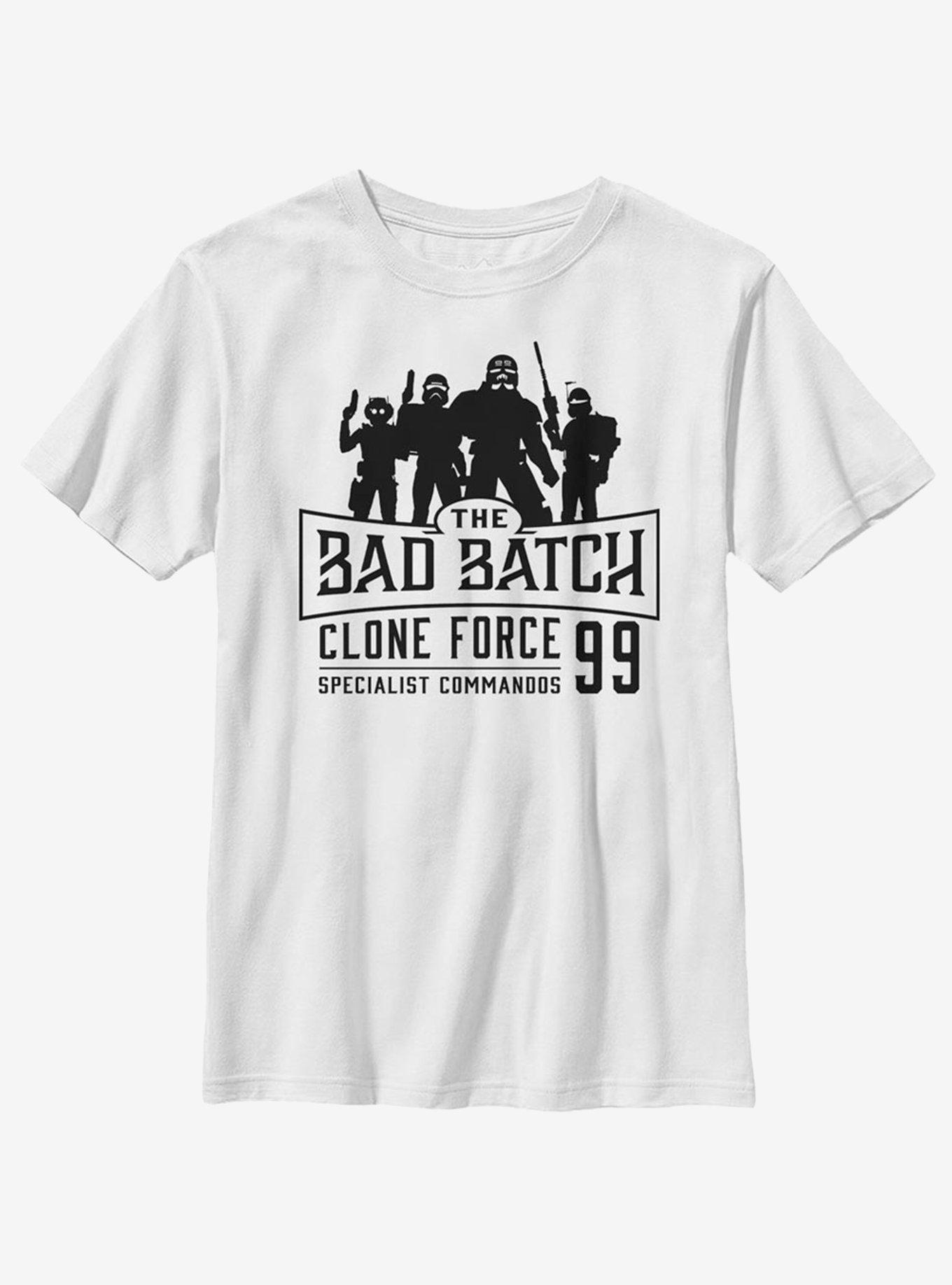 Star Wars: The Clone Wars Bad Batch Emblem Youth T-Shirt, WHITE, hi-res