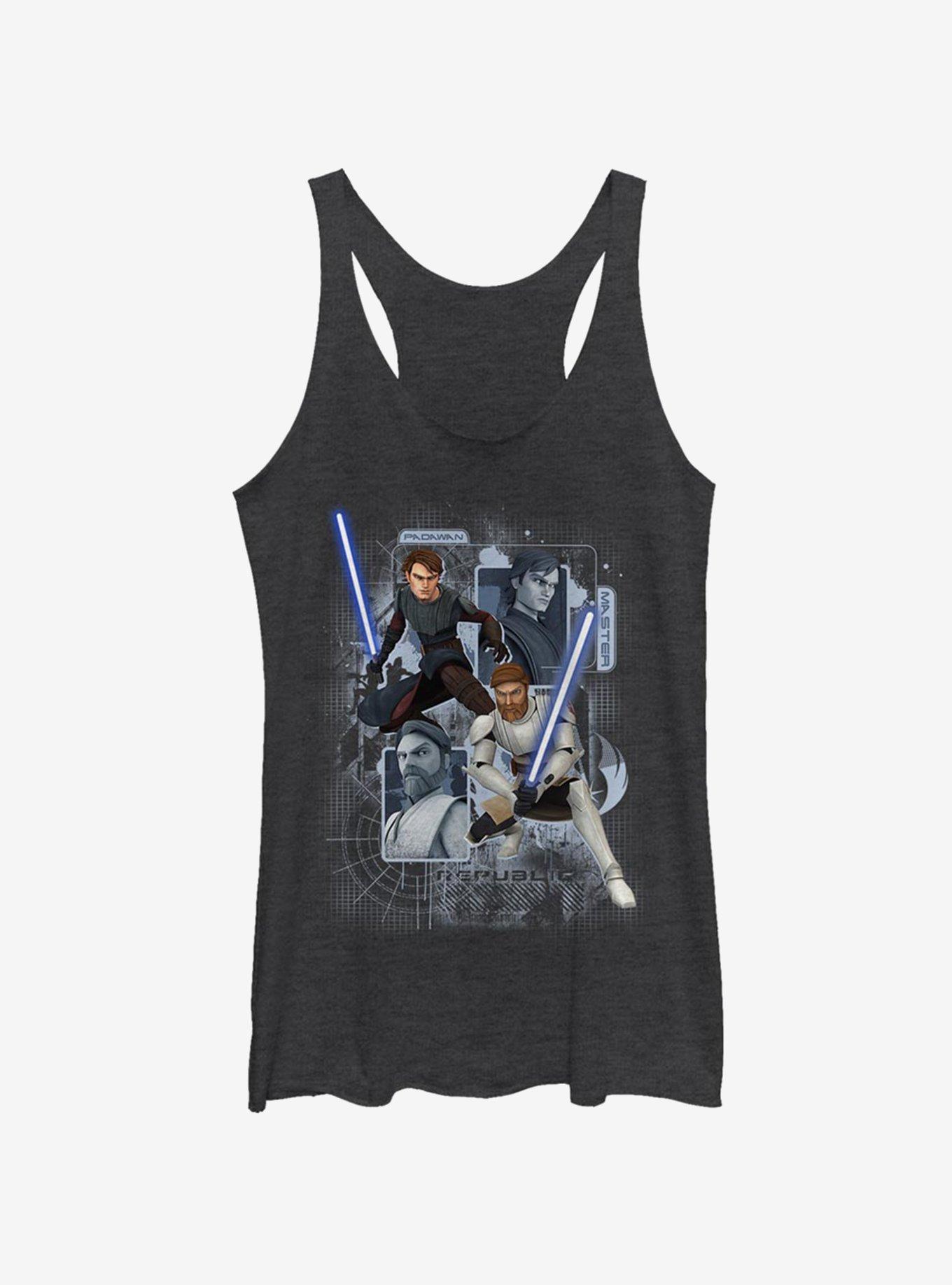 Star Wars: The Clone Wars Schematic Shot Womens Tank Top, BLK HTR, hi-res