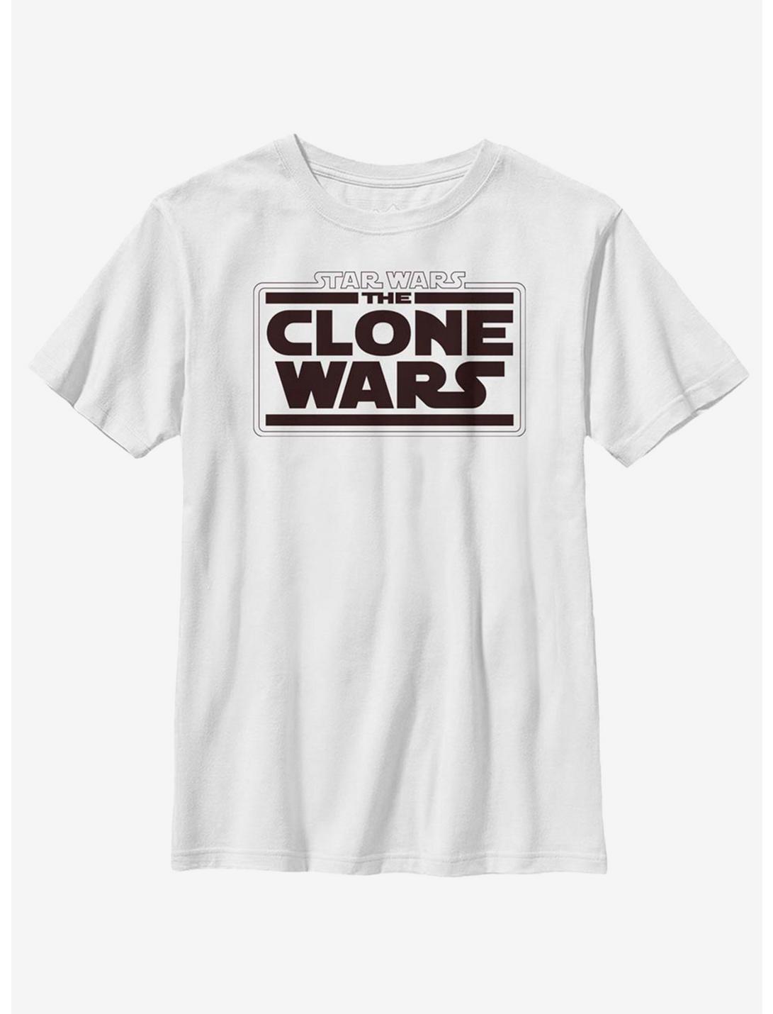 Star Wars: The Clone Wars Logo Youth T-Shirt, WHITE, hi-res
