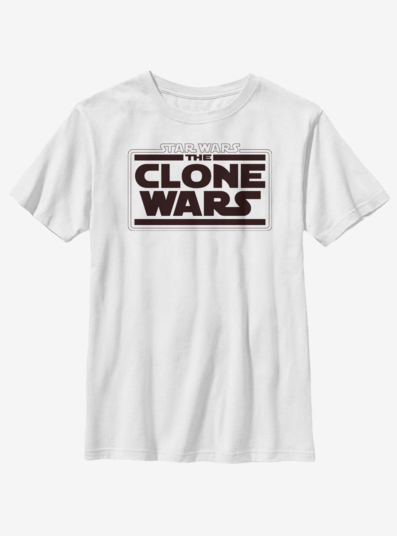 Star Wars: The Clone Wars Logo Youth T-Shirt, WHITE, hi-res