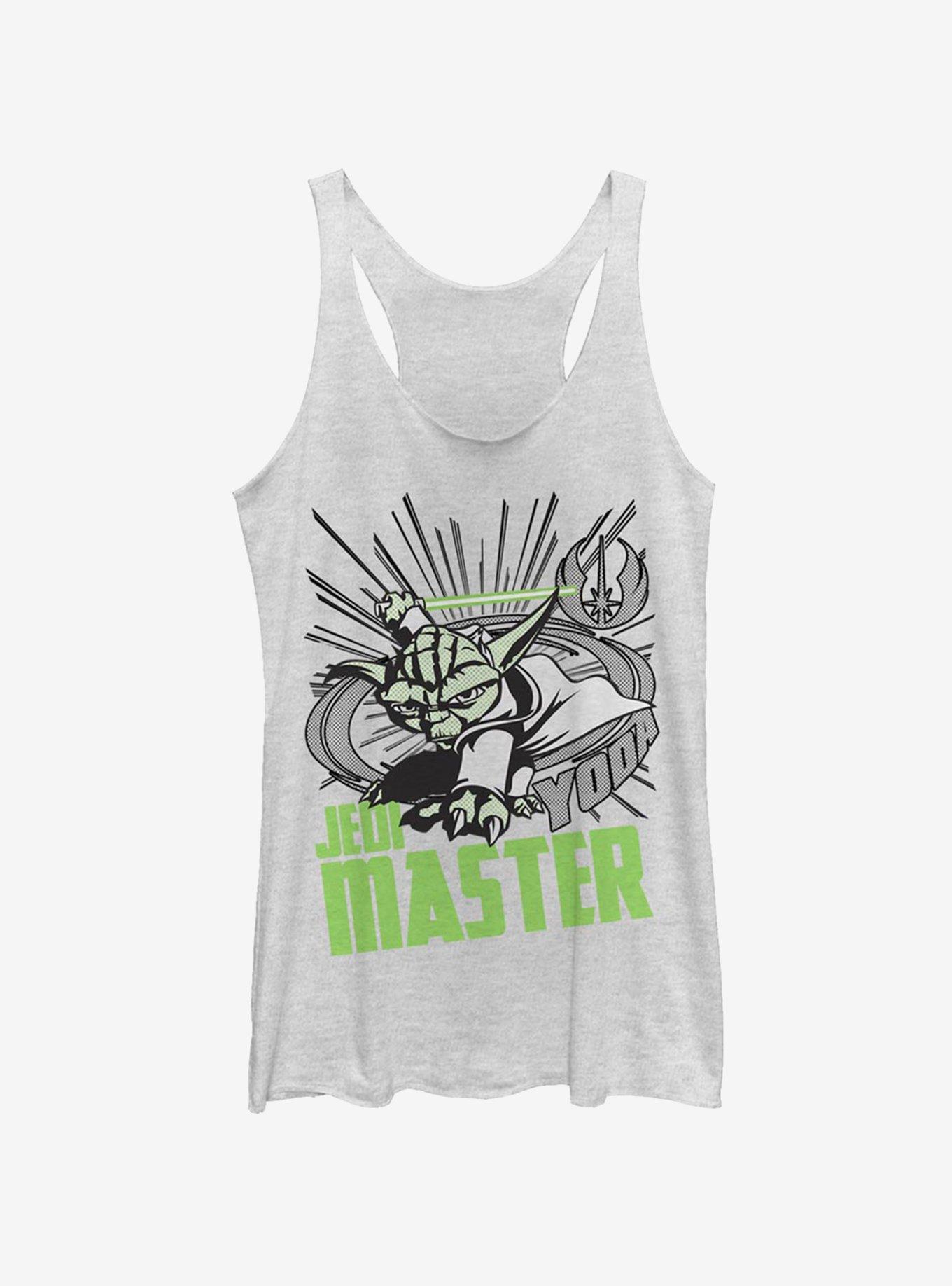 Star Wars: The Clone Wars Yoda Master Womens Tank Top, WHITE HTR, hi-res