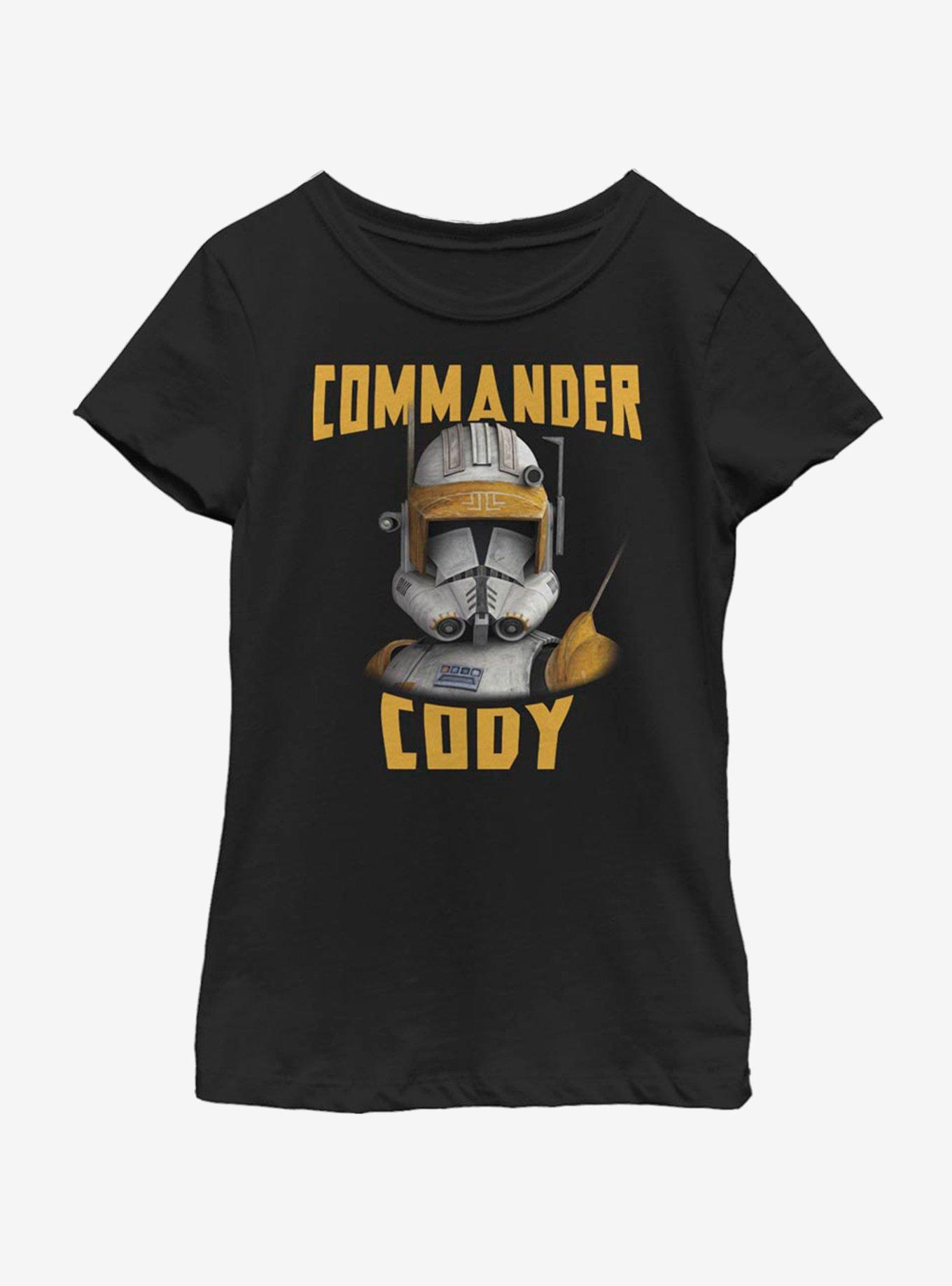 Star Wars: The Clone Wars Commander Cody Helmet Youth Girls T-Shirt, BLACK, hi-res