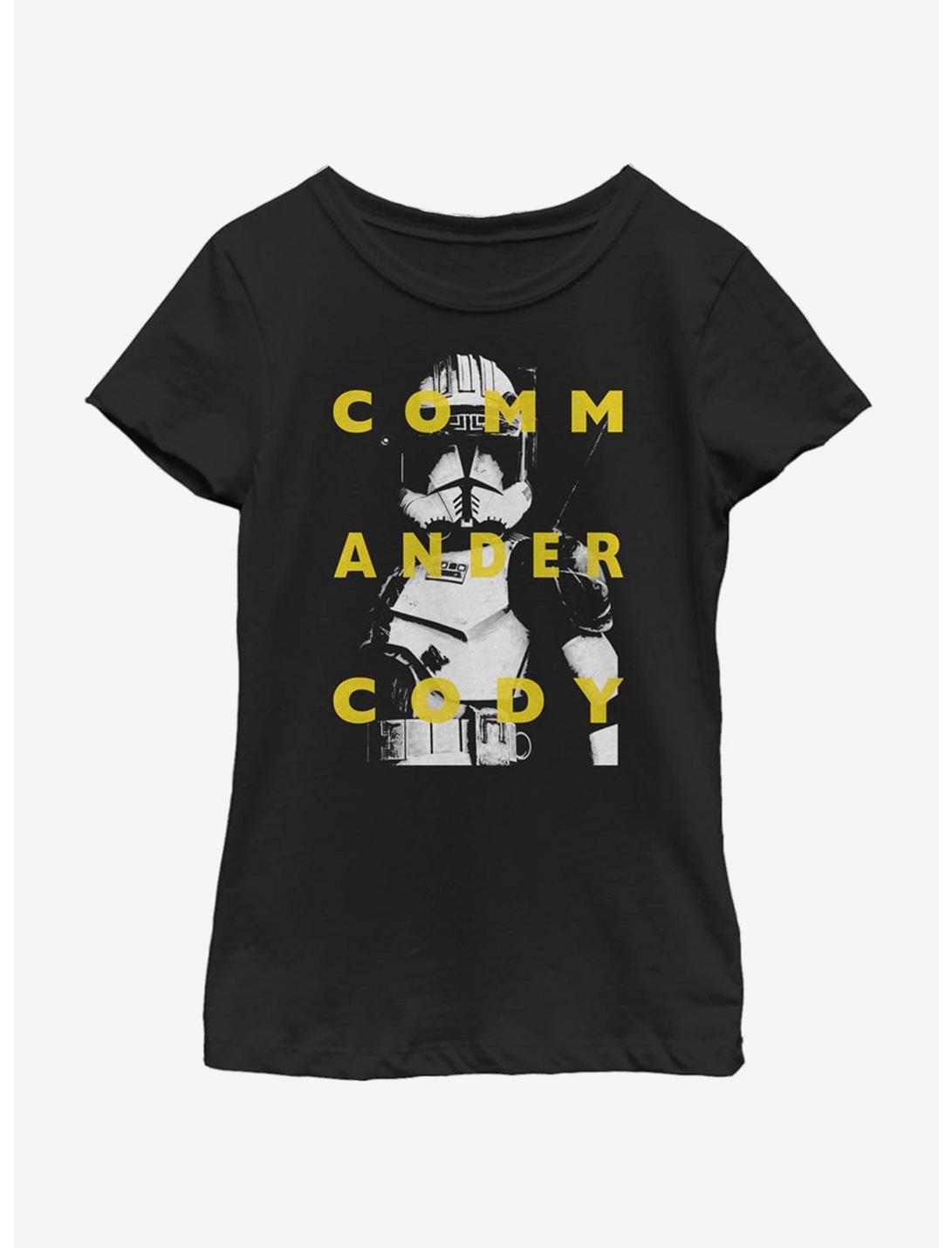 Star Wars: The Clone Wars Commander Cody Text Youth Girls T-Shirt, BLACK, hi-res