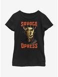 Star Wars: The Clone Wars Savage Opress Face Youth Girls T-Shirt, BLACK, hi-res