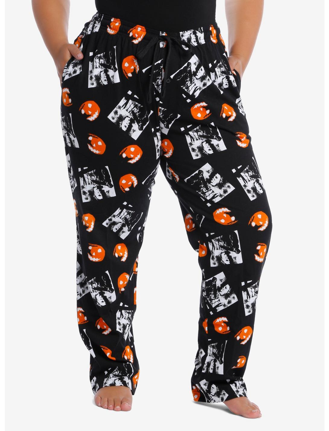 Halloween Michael Myers & Pumpkin Girls Pajama Pants Plus Size, MULTI, hi-res