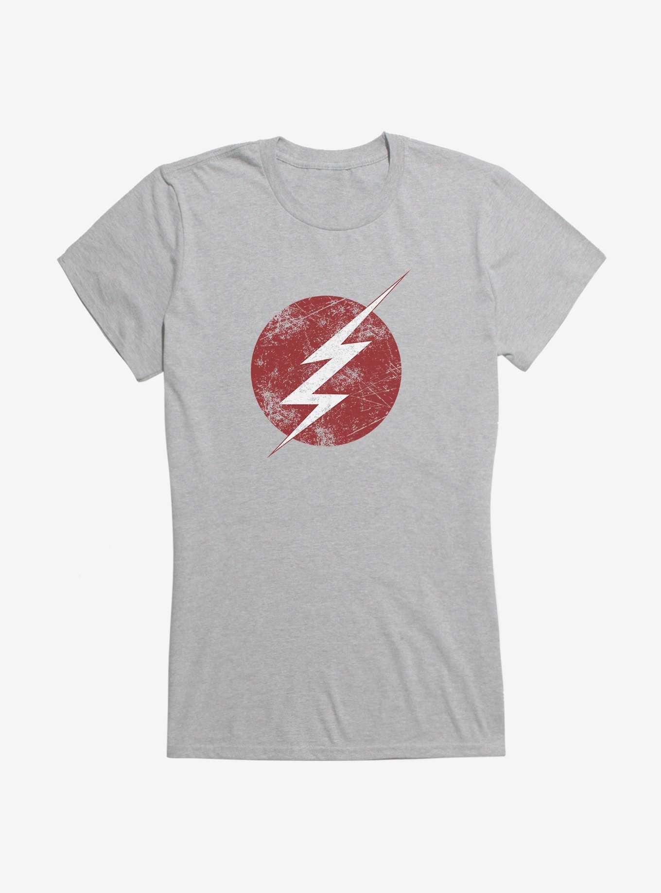 DC Comics The Flash Distressed Bolt Girls T-Shirt, HEATHER, hi-res