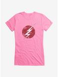 DC Comics The Flash Distressed Bolt Girls T-Shirt, CHARITY PINK, hi-res