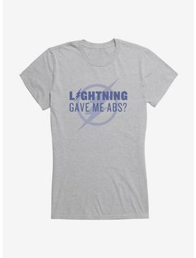 DC Comics The Flash Lightning Gave Me Abs Girls T-Shirt, HEATHER, hi-res