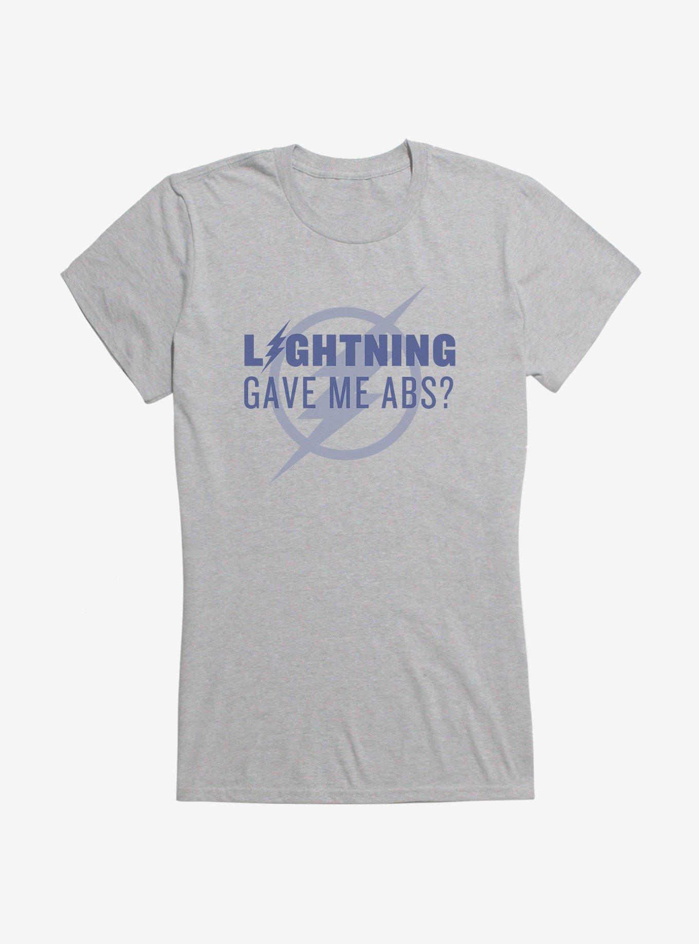 DC Comics The Flash Lightning Gave Me Abs Girls T-Shirt, HEATHER, hi-res