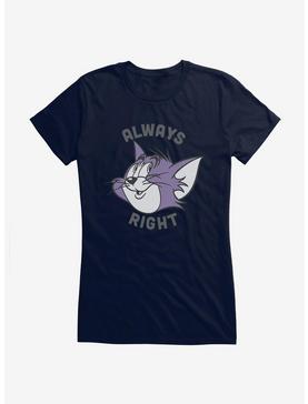 Tom And Jerry Always Right Tom Cat Girls T-Shirt, NAVY, hi-res