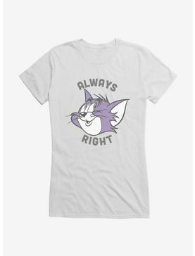 Tom And Jerry Always Right Tom Cat Girls T-Shirt, WHITE, hi-res