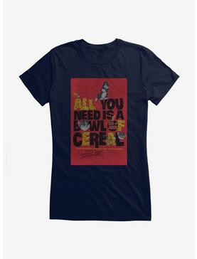 Tom And Jerry Old School Mornings Girls T-Shirt, NAVY, hi-res