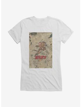Tom And Jerry Jerry Mouse Sketch Girls T-Shirt, WHITE, hi-res