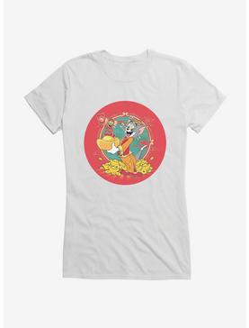 Tom And Jerry Chinese New Year Coins Girls T-Shirt, WHITE, hi-res